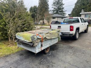 Old tent trailer removed by Provident Junk Removal in Vancouver